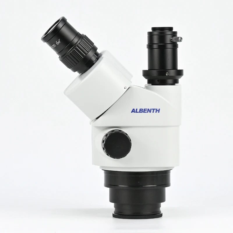 Albenth 6.7x-45x Trinocular Zoom Stereo Microscope Head WF10X/20mm Eyepiece For PCB Repair