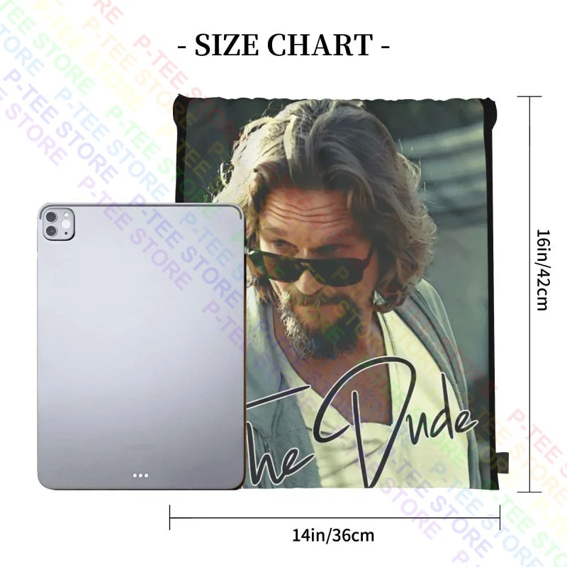 Big Lebowski The Dude Photo Jeff Bridges Drawstring Bags Gym Bag Gym Portable Shopping Bag Riding Backpack