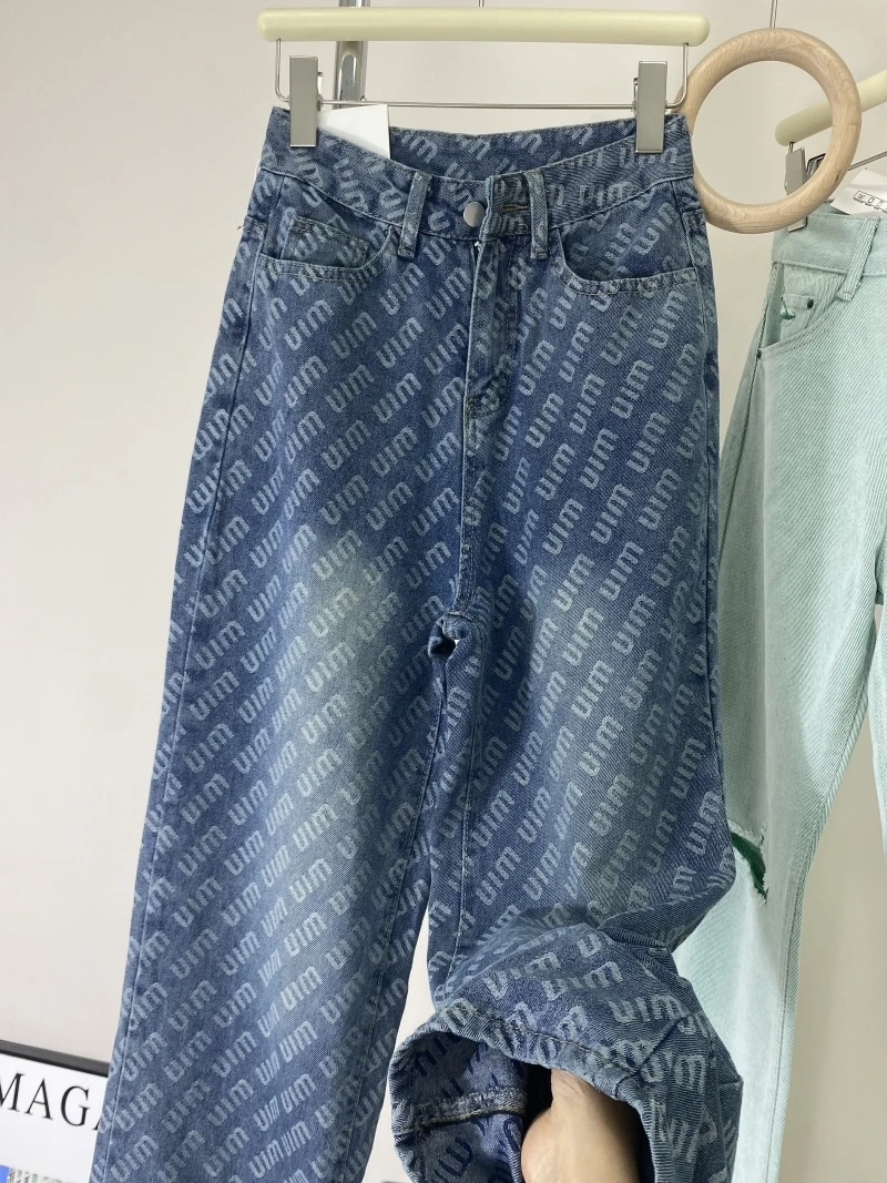 

Faionable High Waist Straight Leg Jeans Women's Spring Autumn Classic Waed Denim Pants Casual Slimming Wide Leg Trousers