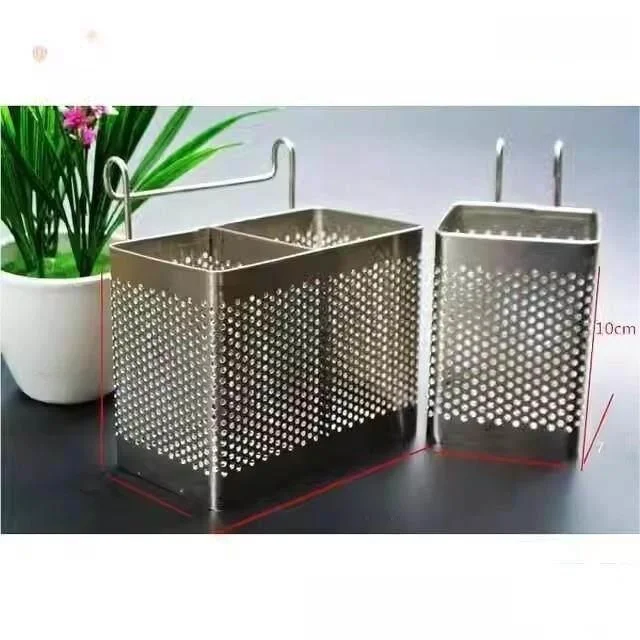 Stainless Steel Wall Mounted Chopsticks Holder Kitchen Ventilation Drainage Rack Dining Utensils Storage Box Home Organizer