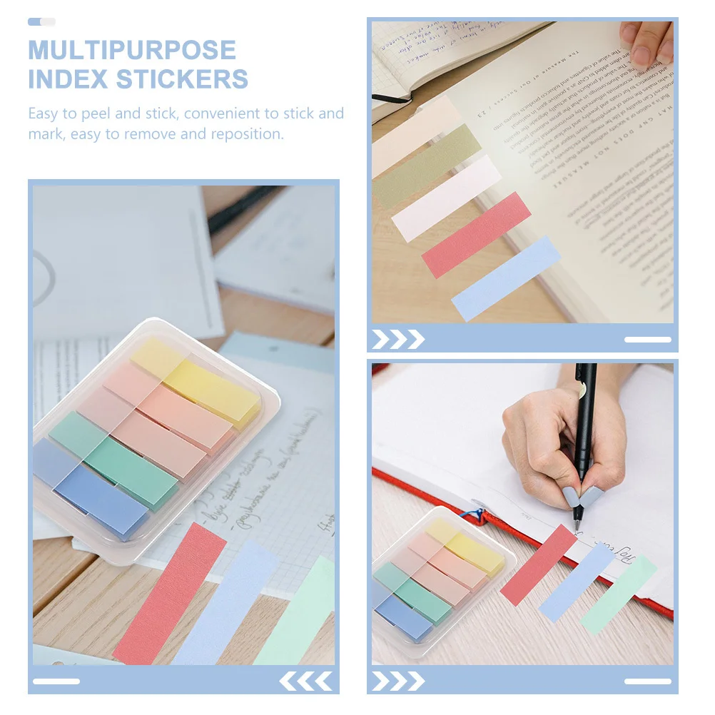 9 set Schede per libri Indice colorato Adesivi Easy Peel Stick Multiuso Ufficio Casa Lettura Note File Cartelle Diari Catalogo