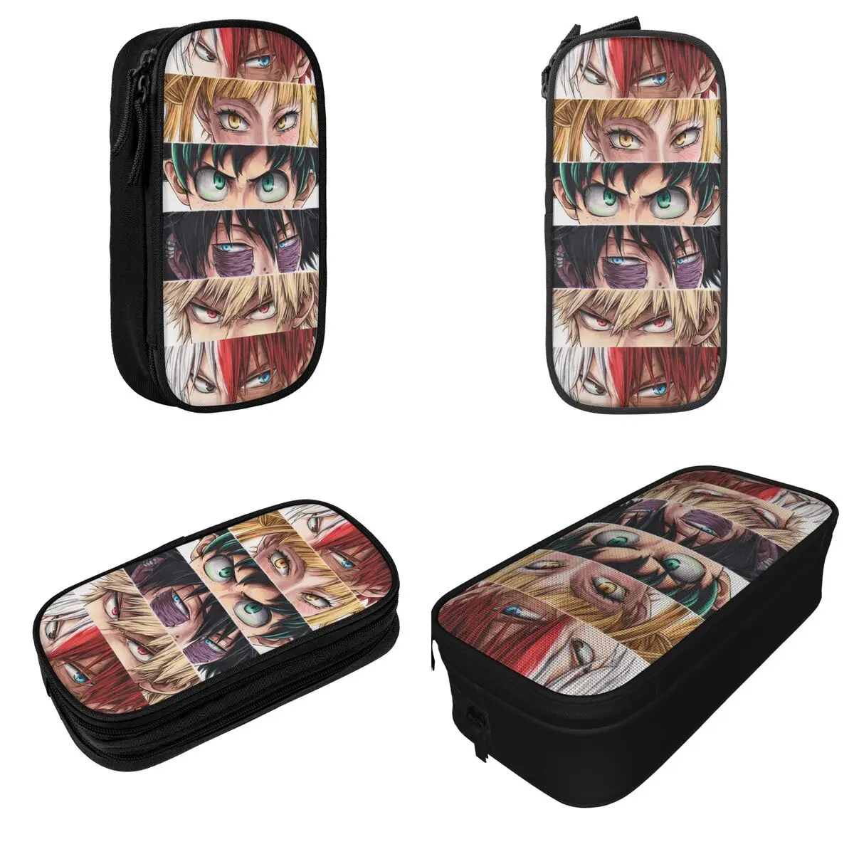 Heroes Eyes Pencil Cases Boku No My Hero Academia Midoriya Izuku Katsuki Bakugou Pencilcase Pen Box Large Storage Bag Stationery