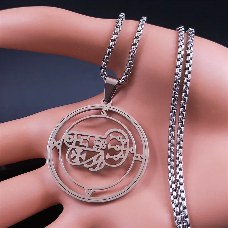 Gothic 72 demons sigils bel goetia SHAX Nyakdísz Nők férfiak Rozsdaálló Acél Beesett Ezüst színben Medál necklaces ékszer N8531S03