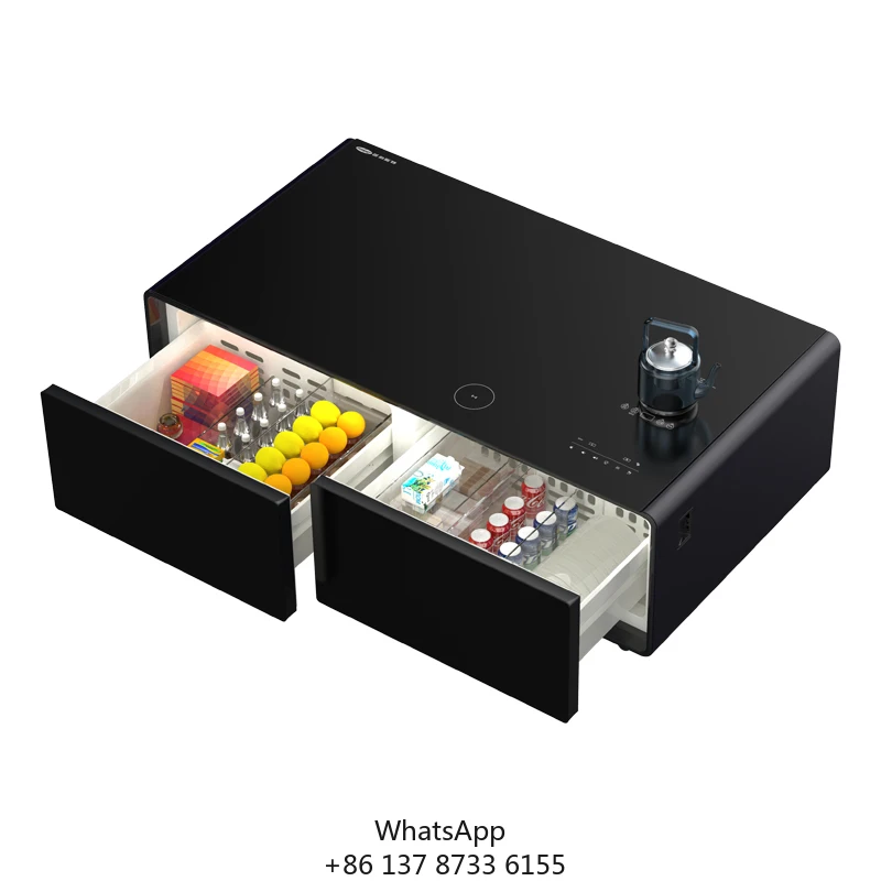 

Modern Home Living Room Furniture Mini Refrigerators Coffee Table With Teapot With Wireless Charging Smart Coffee Table