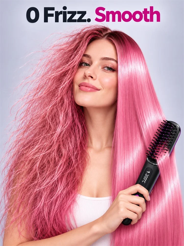 New Cross Border Wireless Straightening Comb, Negative Ion Straightening Comb, Wireless Straight Roll Portable Straightener