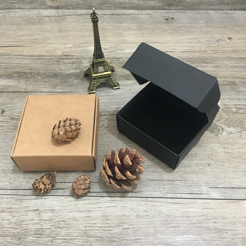 50pcs/lot DIY 3.7 x ~ 9cm Kraft Paper White Black Handmade Soap Cardpaper Packing Boxes Wedding Favor Christmas Party