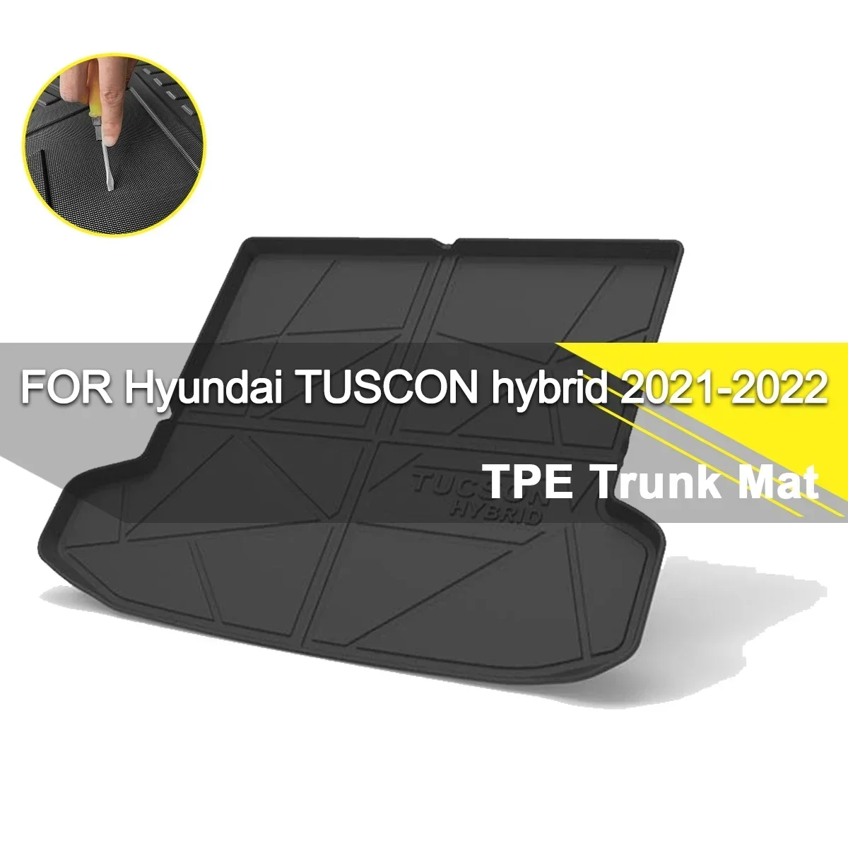 

Car Rear Trunk Cover Mat Waterproof Non-Slip Rubber TPE Cargo Liner Accessories For Hyundai Tuscon Hatchback 2021-2022