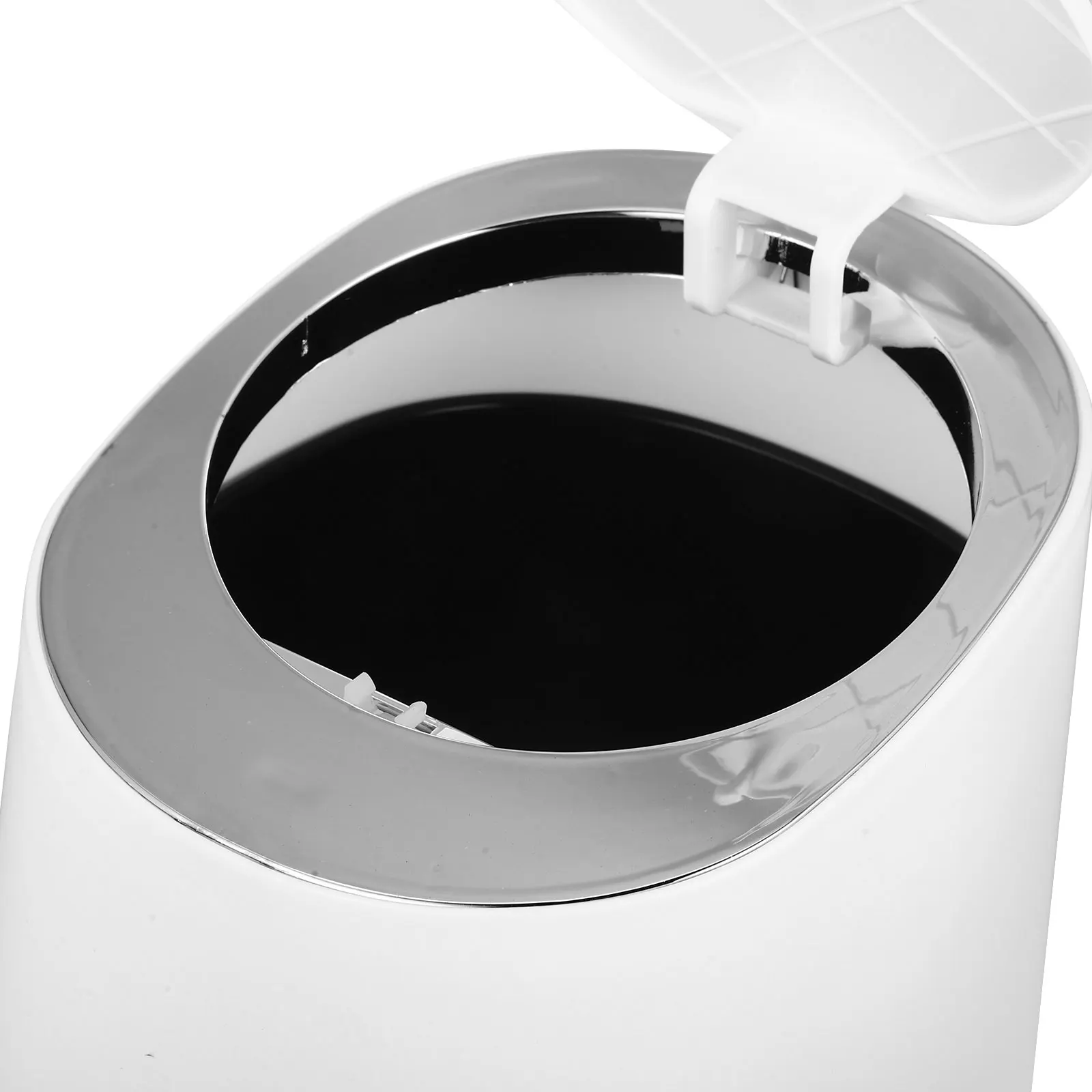 

Press Trash Can Desktop Mini Garbage Bin Bucket Rubbish with Lid Beige Kitchen Waste Cans