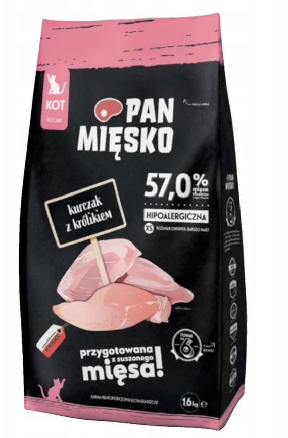 Pan Mięsko sucha karma dla kota Kurczak z królikiem XS 1,6kg