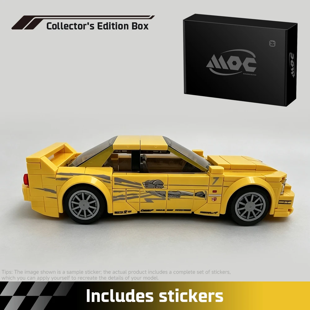 Image of Neue MOC-Geschwindigkeit ​ ​ Serie Drift-Rennwagen R33 Modellbausatz DIY Modulares Sportwagen-Montage-Spielzeug Sammler-Geschenkset für Erwachsene