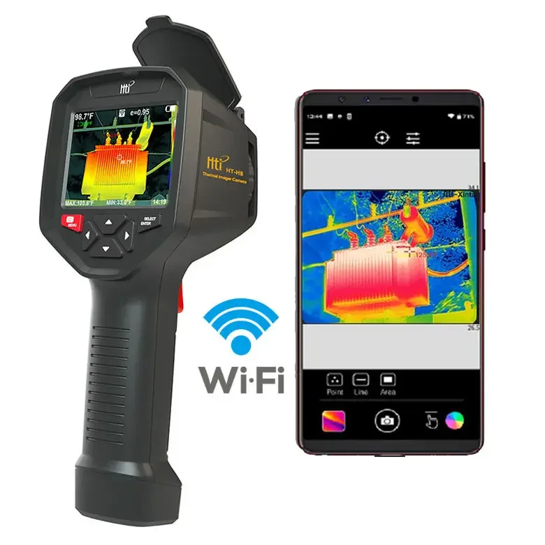 

HTI Handheld HT-H8 IR Infrared Thermal Imager Camera with WIFI Infrared Image Resolution 384*288