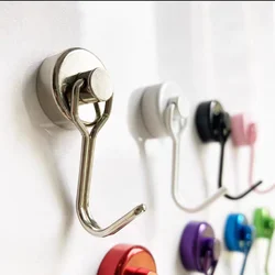 Heavy Duty Magnetic Hook, Strong Neodymium Magnets Hooks for Home, Refrigerator, Grill, Kitchen,Key Holder,Black, Multi-Purpose