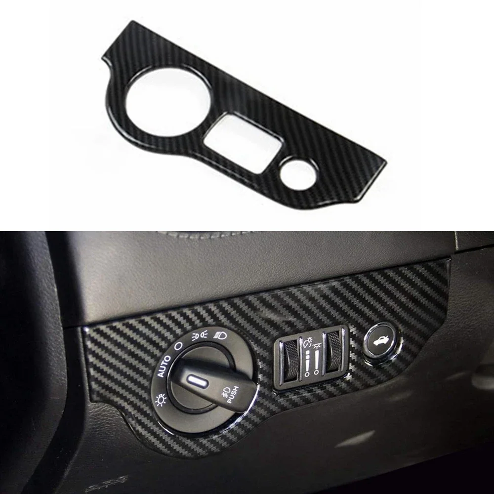 

Carbon Fiber Headlight Switch Button Panel Sticker Trim for Dodge Charger 2011+/ Chrysler 300 2015-2021