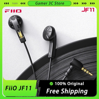 Fiio Jf11 Retro Earphones Flat Head U-Shaped Low Frequency Extension Custom Gaming Earbud 14.2mm Large Moving Coil With Mic Gift