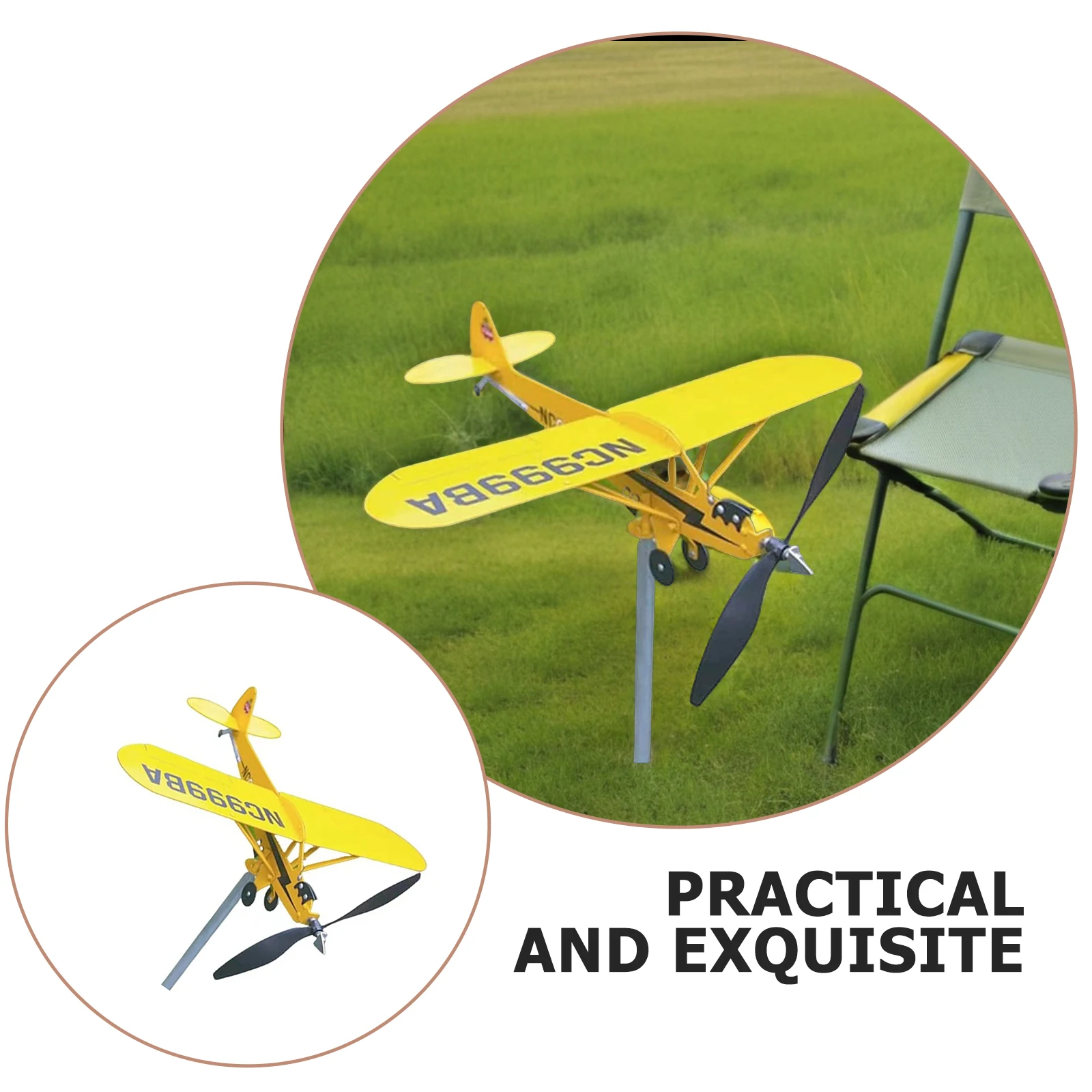 

Exquisite Metal Airplane Weather Vane for Farmers Gardeners Easy Use Outdoor Sign