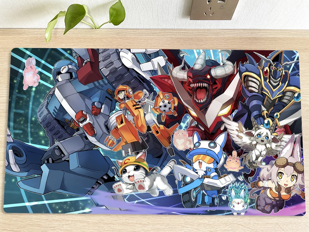 

YuGiOh Table Playmat Machina Megaform TCG CCG Mat Trading Card Game Mat Mouse Pad Gaming Play Mat Free Bag