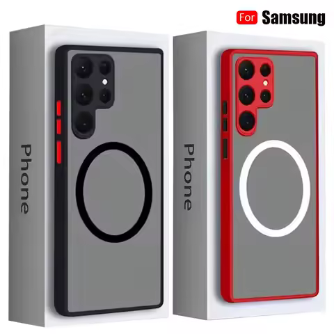 For Magsafe Phone Case For Samsung Galaxy S25 Ultra Wireless Charging Cover On Galaxy S24 S23 S22 S21 S20 FE Plus Ultra A56 A55
