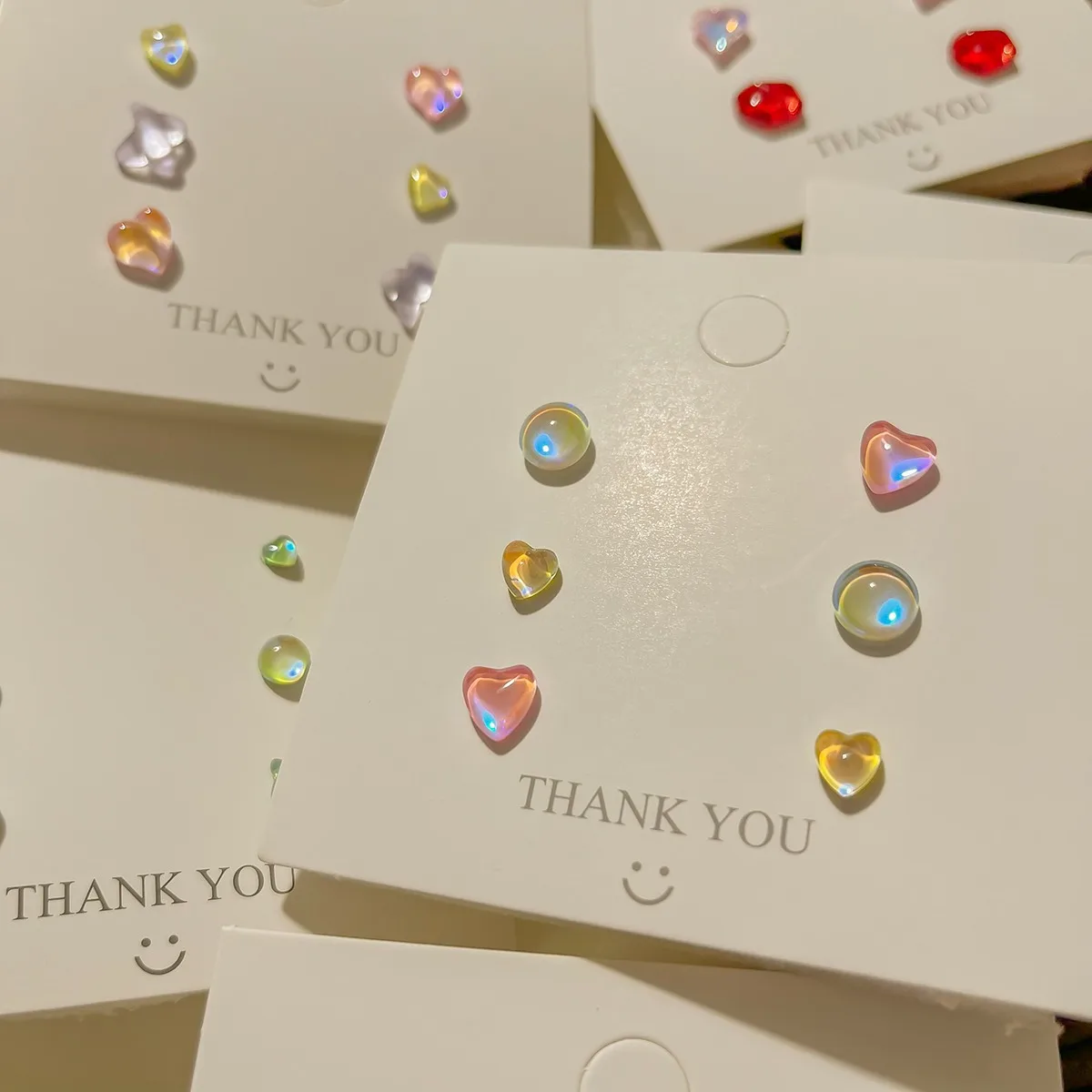 Heart Shaped Stud Earrings Iridescent Silver Post Sparkly Lightweight Comfortable Daily Wear Jewelry for Women 2026 New Fashion