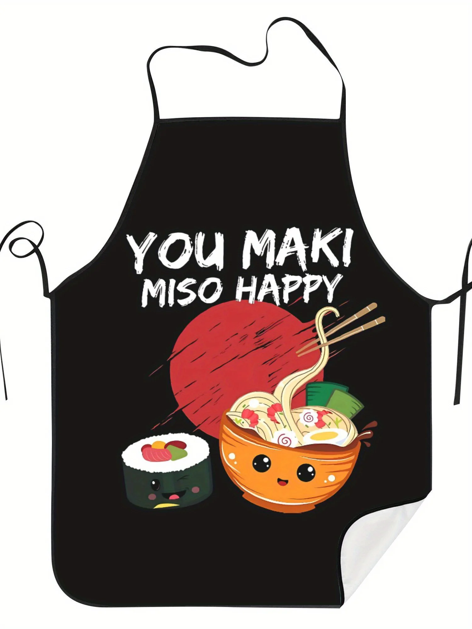 Japanese Cooking Apron - Cute Sushi Ramen Print with 