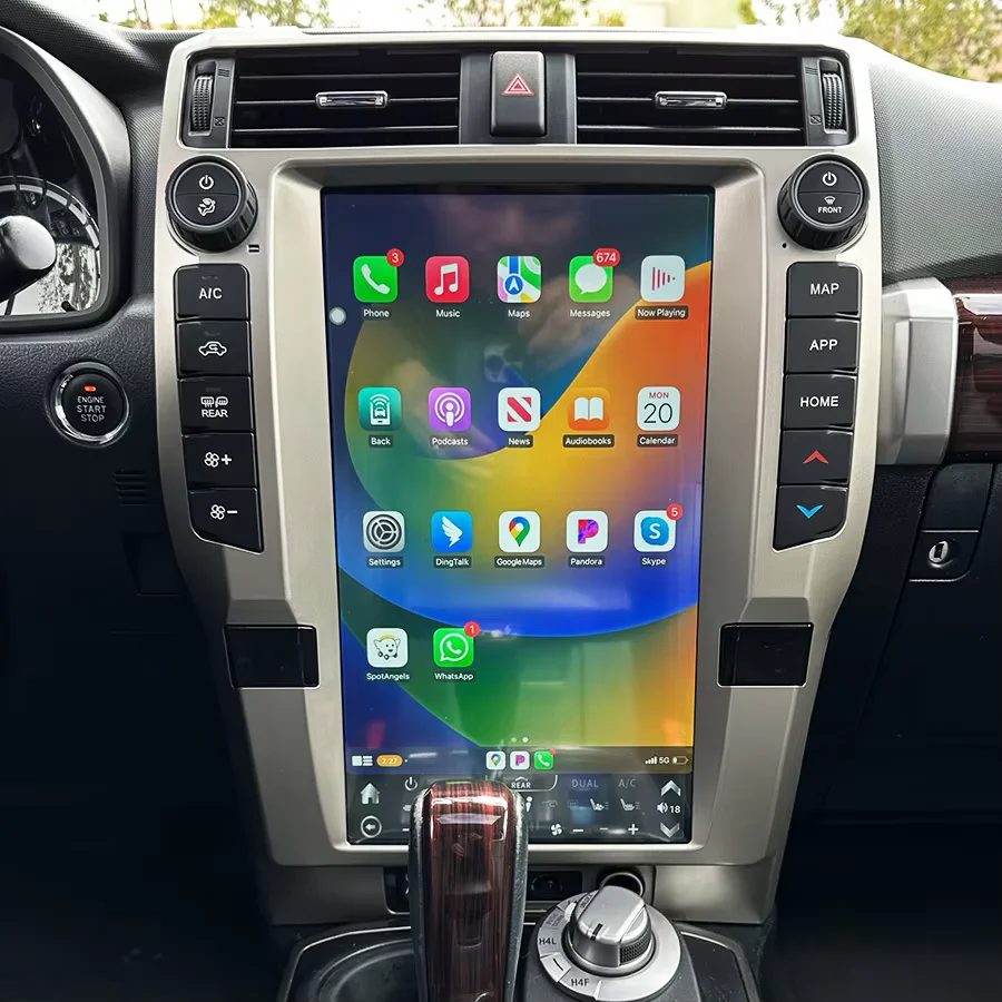 8+256GB 16 Inch Vertical Screen Car Radio Stereo Multimedia For Toyota 4Runner 2010-2023 CarPlay GPS Navigation Android HeadUnit