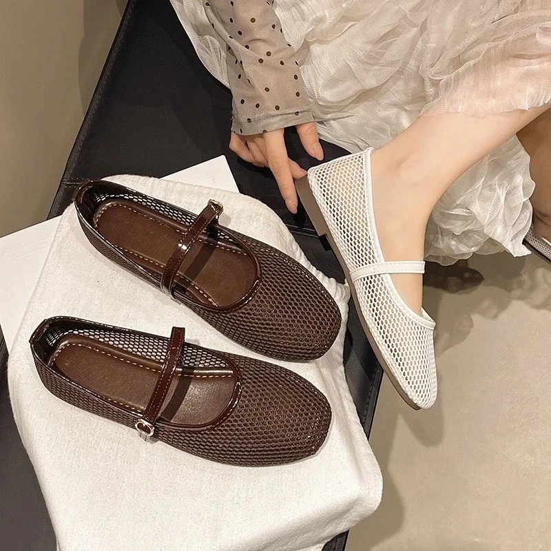 New Retro Mary Jane Women's Single Shoes Classic Design Shallow Square Toe Breathable Comfortable Versatile Style