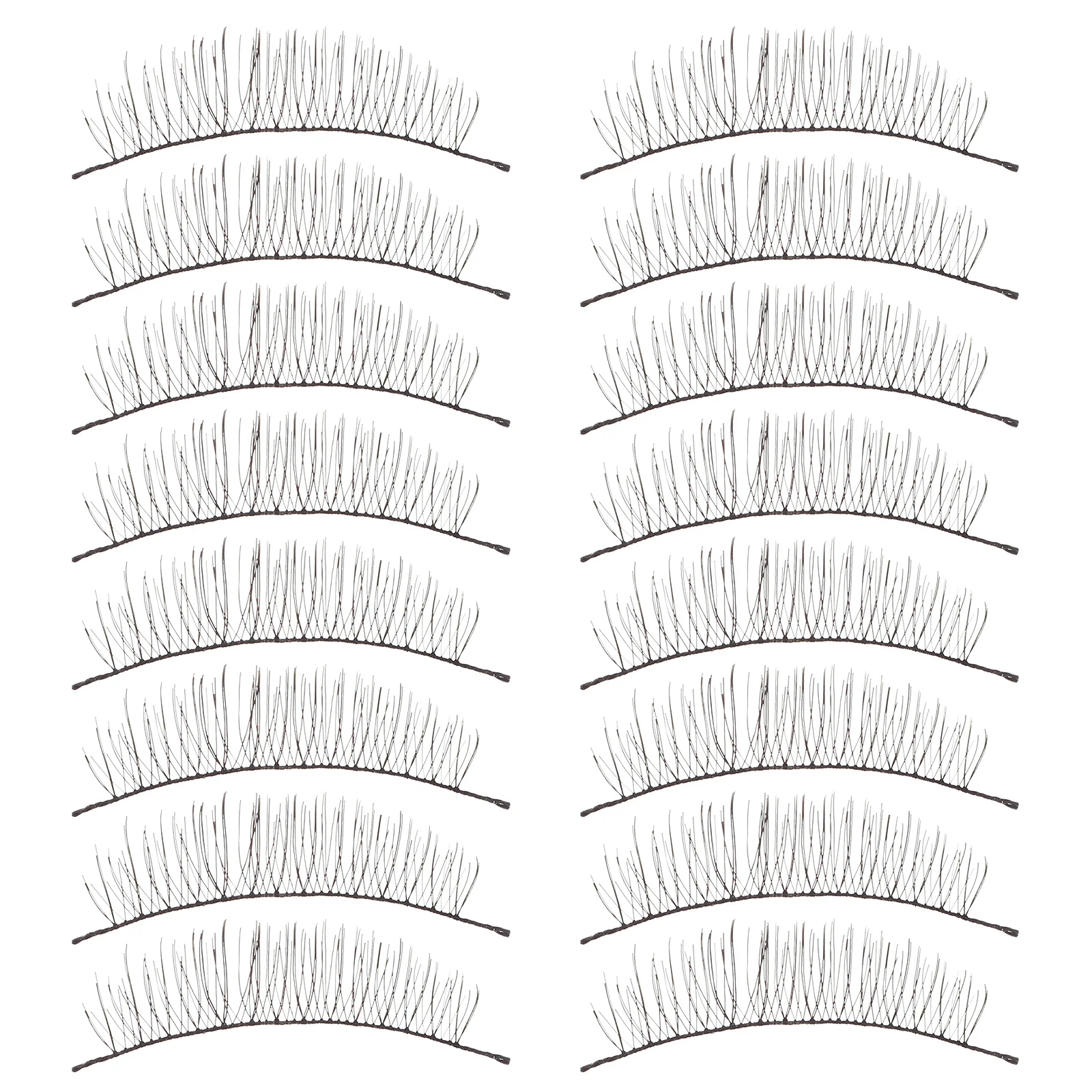 

10Pairs Handmade False Eyelashes Long Black Volume Thick Curly Flexible Backbone Reusable Natural Makeup Lashes for Bright