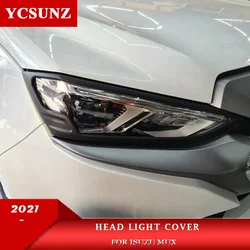 Matte Black Head Light Cover For Isuzu Mux Mu-x 2021 2022 2023 Front Lamp Hood Parts SUV Car Accessories YCSUNZ