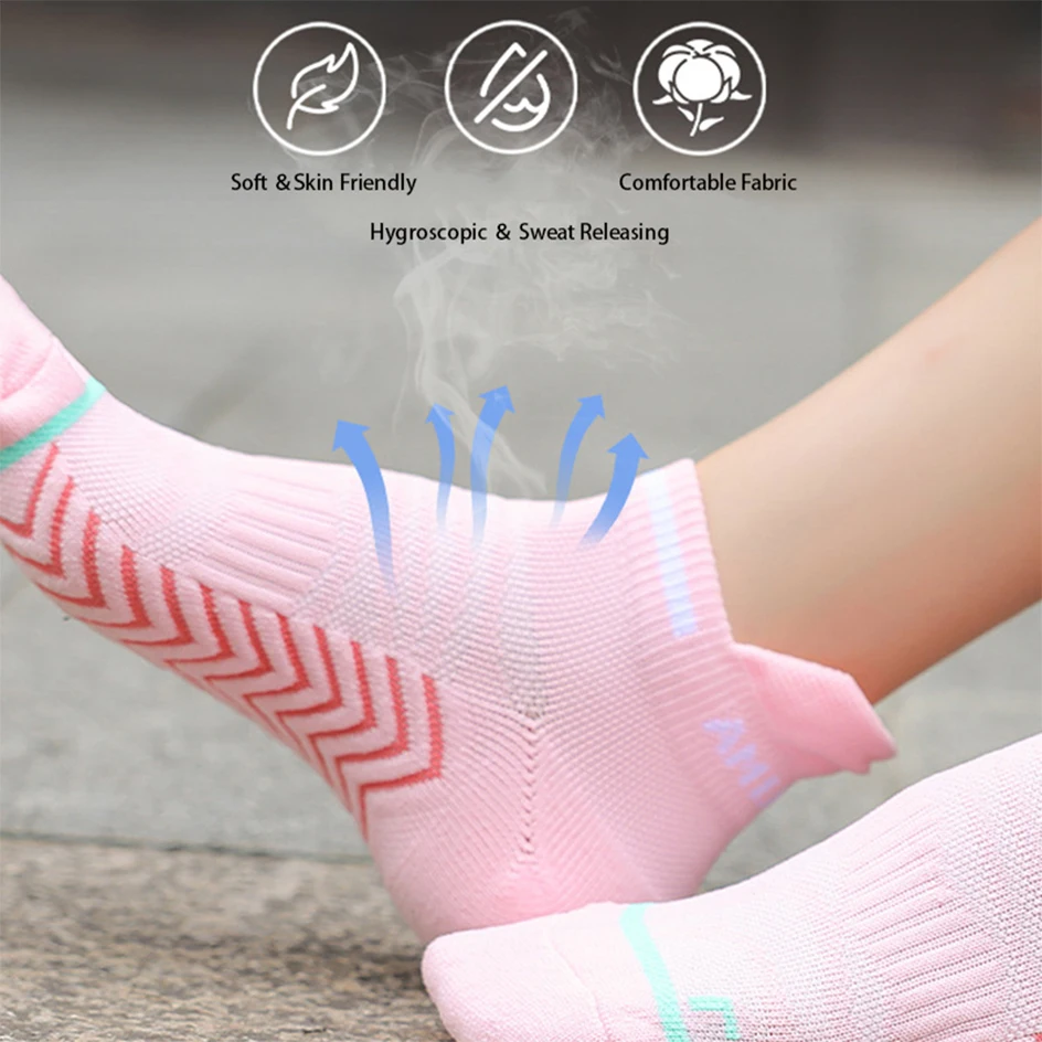 3/6 Paar Damen-Sportsocken, atmungsaktiv, zum Laufen, Sport, Kompressionssocken, weich, modisch, niedrig geschnitten, schnell trocknend, Fitness-Socken – Detail 4