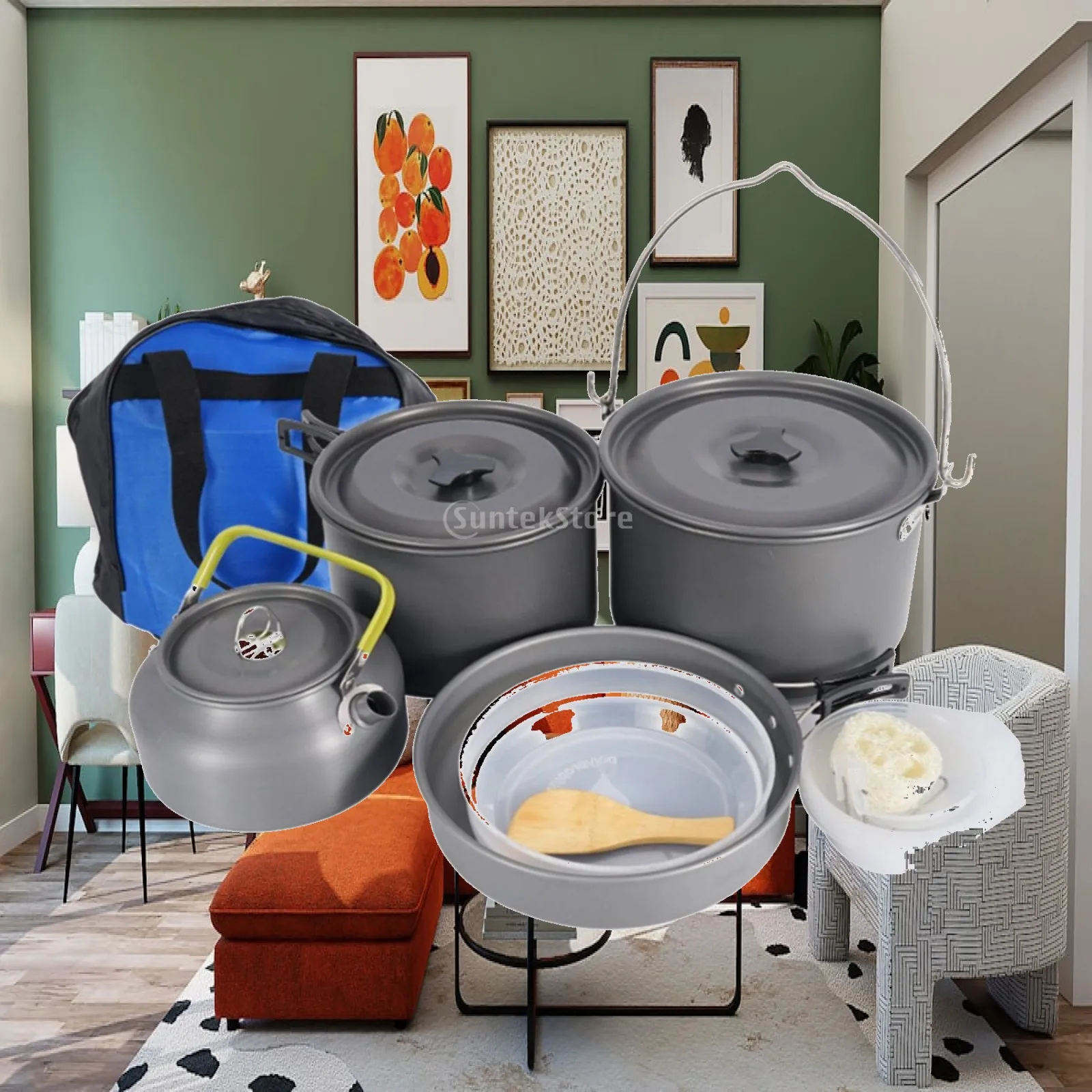 camping-cookware-set-with-kettle-easy-cleaning-frying-pan-heavy-duty-for-picnics