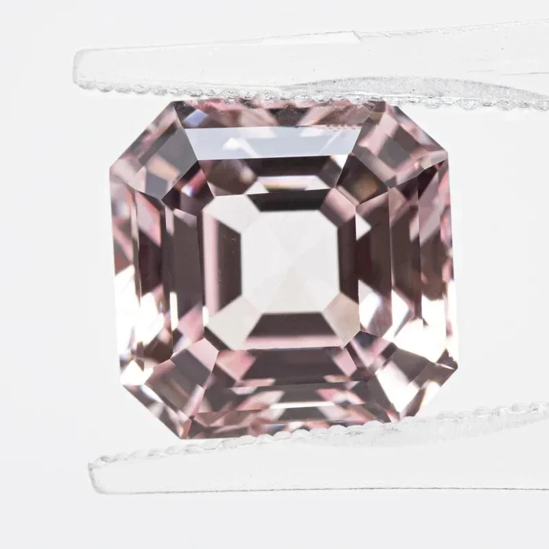 

Hot Sale Lab Grown Sapphire Asscher Cut Sakura Pink Color DIY Charms Jewelry Making Main Materials Selectable Certificate