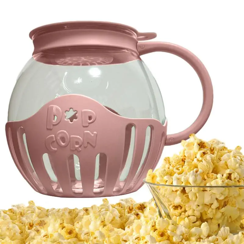 Popcorn Maker Microwave Snack Popcorn Air Poppers 2.25 Quart Popcorn Bowl Borosilicate Kitchen Accessories for Homemade Popcorn