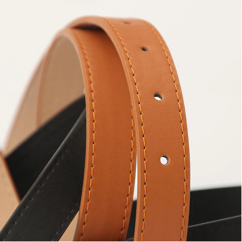 2023 Women Belts New PU Leather Simple Metal Buckle Belt Girls Dress Jean Pants Waistband Belts for Lady Luxury Designer Brand