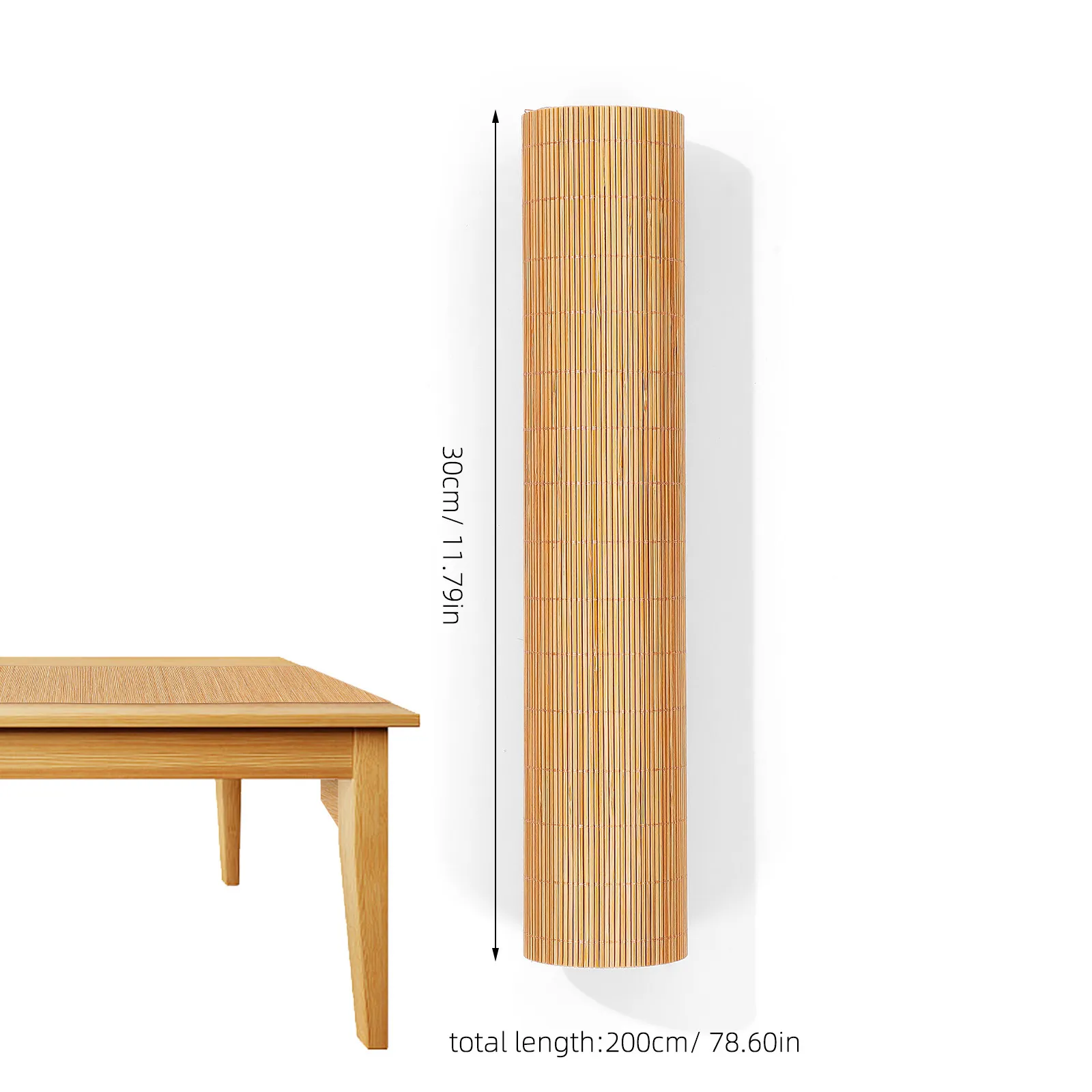 Cuttable Bamboo Table Runner Woven Heat Resistant Table Mat for Dining Room Parties Weddings Cafes Picnics Barbecues