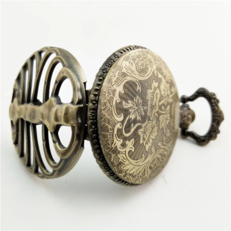 Vintage Cao Cấp Đồng Hồ Phong Cách Khoa Học Viễn Tưởng Rỗng Khắc Thạch Anh Đồng Hồ Bỏ Túi Cho Nam Nữ Khắc Chữ Fob Dây Chuyền Đồng Đồng Hồ Cho Bộ Sưu Tập