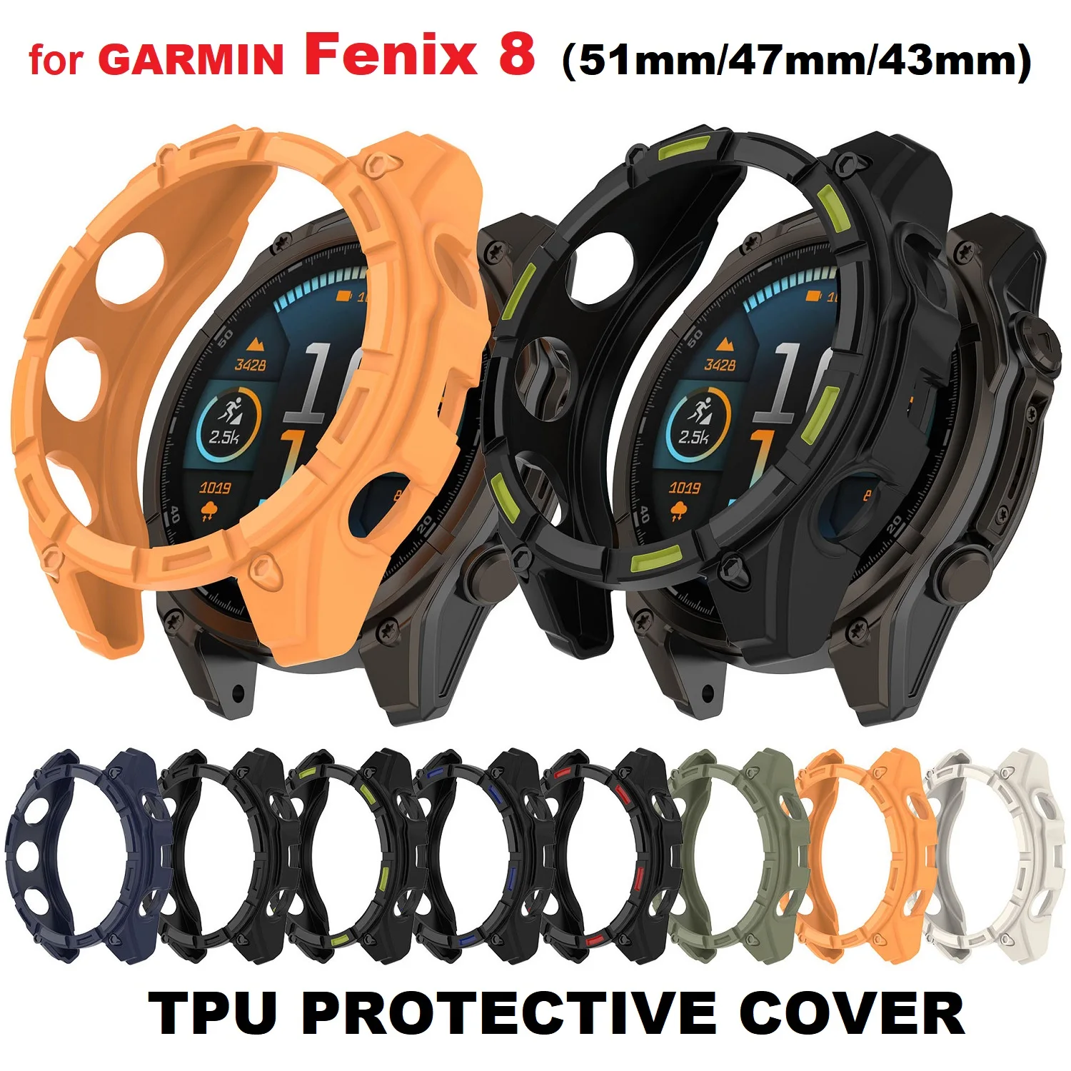 

30 шт. защитный чехол из ТПУ для Garmin Fenix 8 51 мм, 47 мм, 43 мм, умные часы, мягкий бампер, противоударный защитный чехол