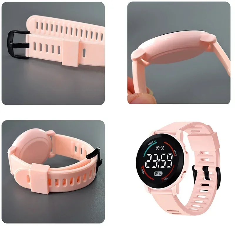 Led digital crianças relógios luminosos à prova dwaterproof água esporte crianças relógio pulseira de silicone relógio de pulso eletrônico para meninos gril reloj niño