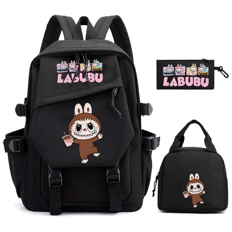 

3Pcs/set Backpack Women Mokoko Mochila for Girl Boy Teenager Student Back To School Knapsack Zimomo Lunch Bag Laptop Bag