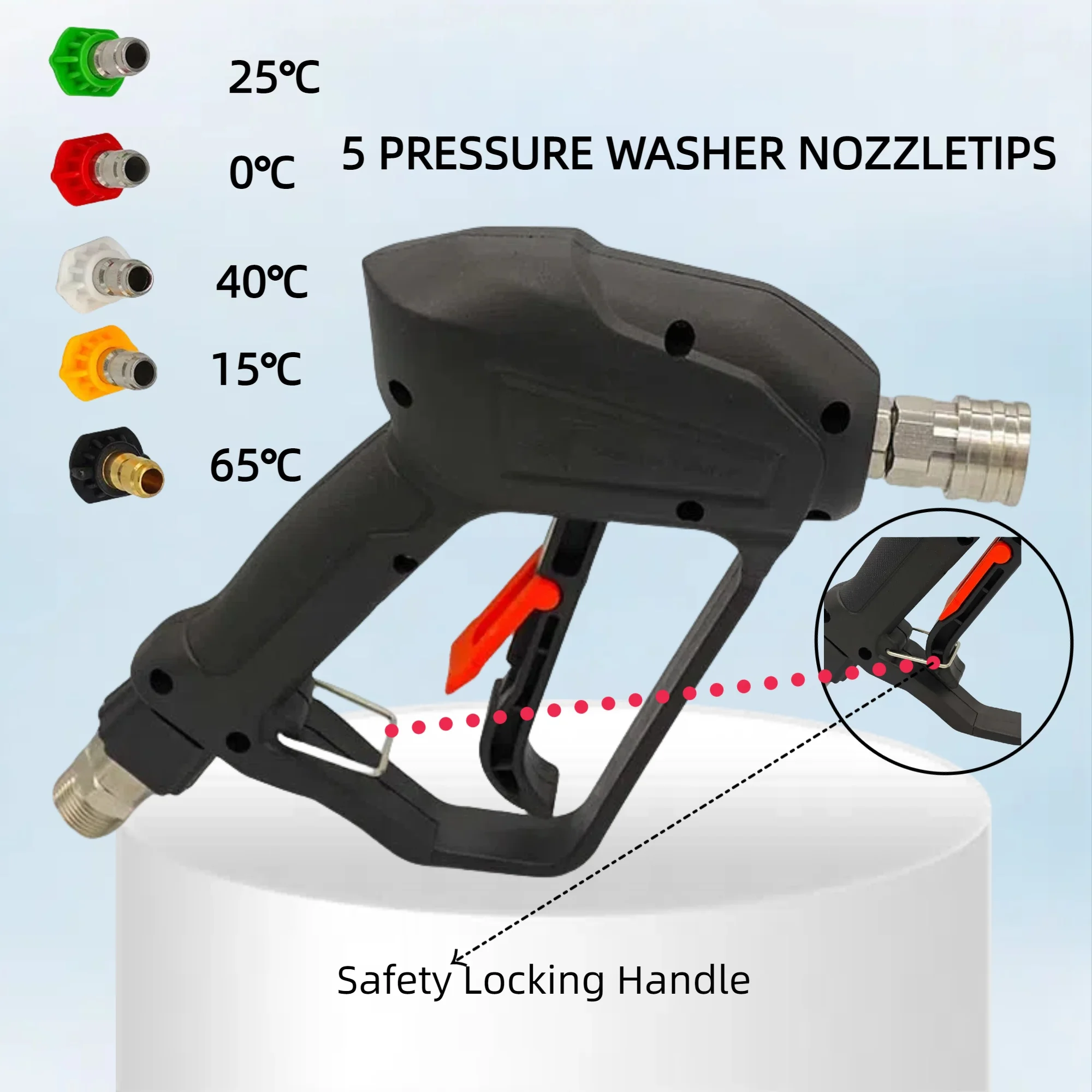 

Высокая производительность, Новое поступление, короткий пистолет высокого давления, распылитель для мойки автомобилей, водяной пистолет, автомобильный очиститель, 1/4 дюйма, быстроразъемное сопло