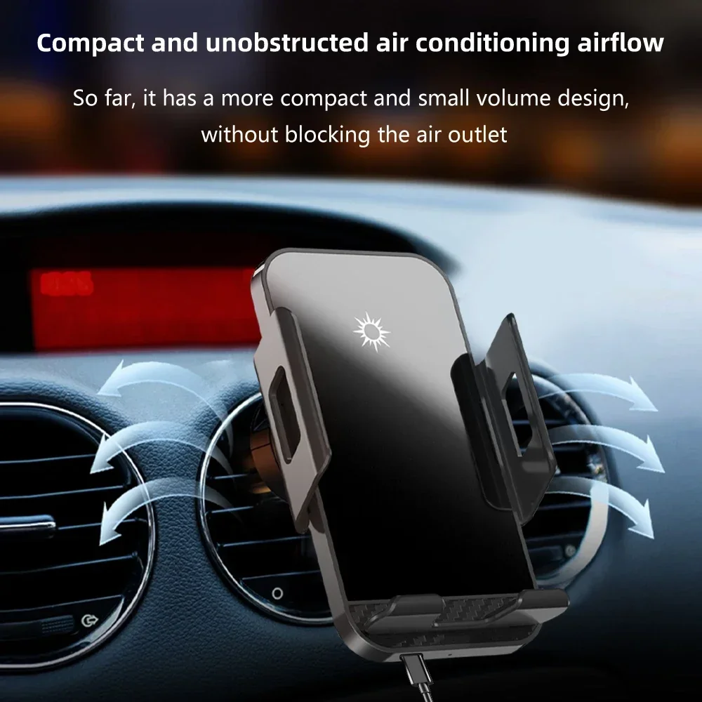 30W Car Wireless Charger Phone Holder Air Vent Automatic Clip For iPhone 16 15 14 13 12 Pro Samsung Xiaomi Fast Charging Station