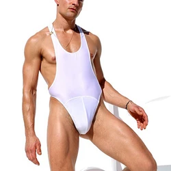 Men's Jockstrap Underwear Sexy Lingerie Harness Chest Bodysuit One-piece Mens Undershirts Bodysuit Shaper Thong Bikini Briefs