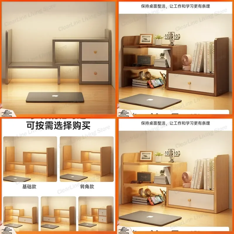 Desktop Shelf Office Bookshelf Table Organizer Student Dormitory Simple Cabinet Desk Storage Small Bookcase