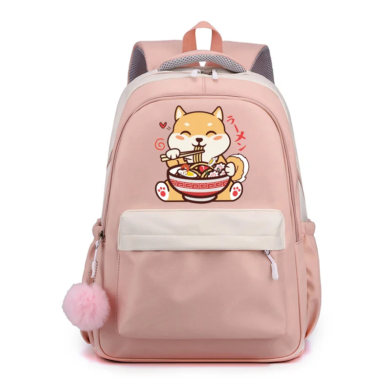 Nueva mochila bonita con diseño de Shiba Inu Harajuku, mochila escolar para niñas y niños, mochila con cremallera de alta calidad, mochilas de Anime Shiba Inu