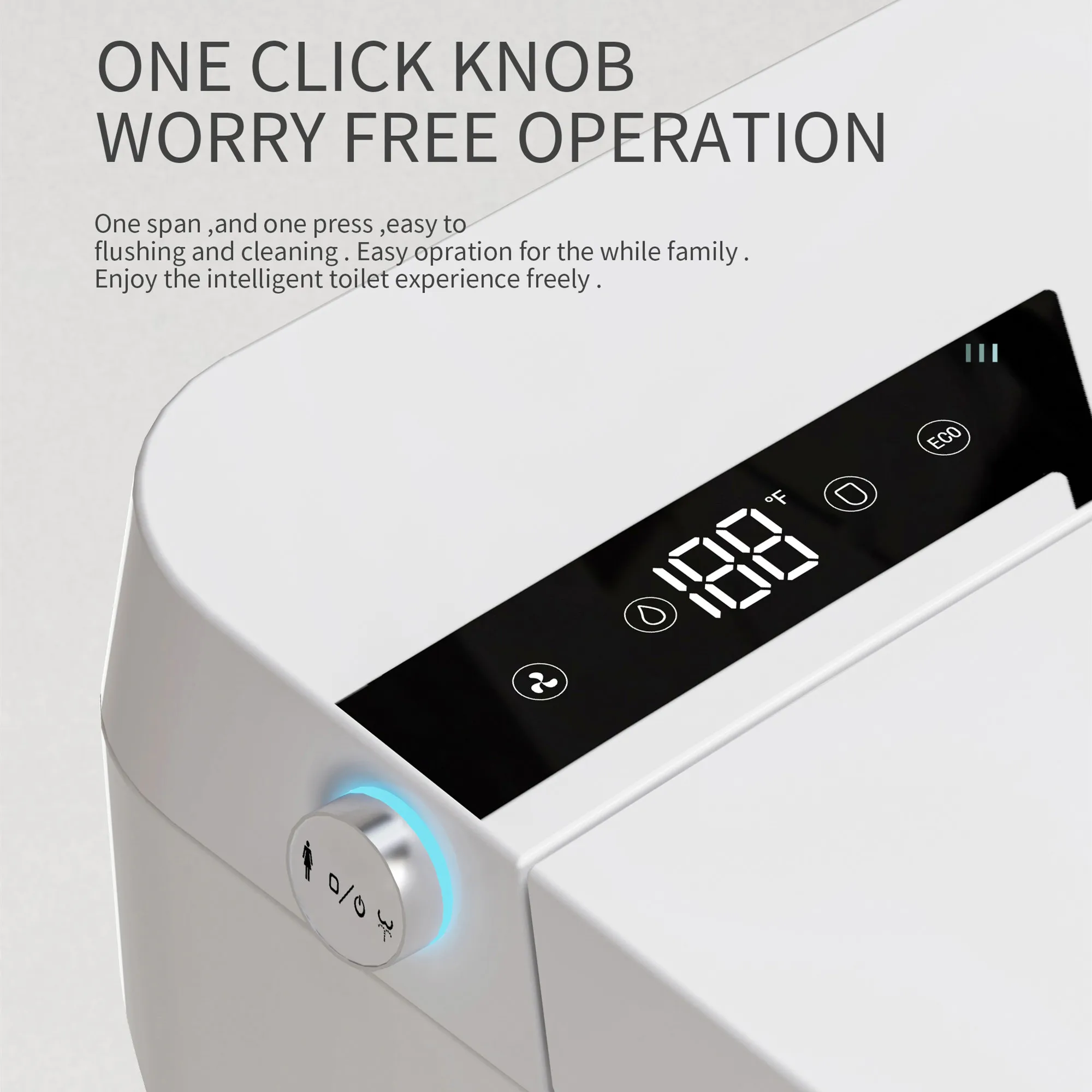 Smart Toilet-Heated Seat Dual-Flush Remote Included Night Light P-trap Radar Sensor Auto Flush Modern New Model Factory Supply