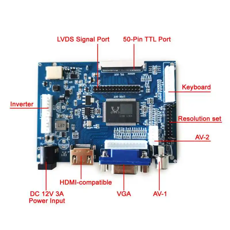 For HT14X11 HT14X12 HT14X13 LCD Monitor Screen Controller Board 1024*768 20 Pin LVDS 1CCFL HDMI-Compatible AV VGA DIY Kit 14.1