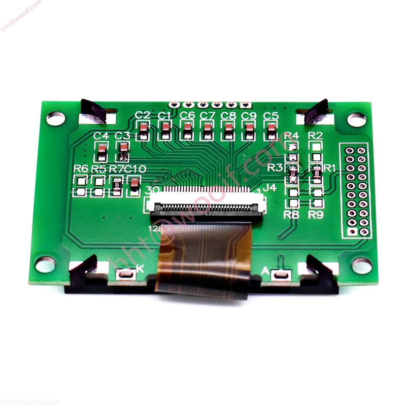 12864-29LCD Reflektierende Hintergrundbeleuchtung Kostenloses Punktmatrixmodul COG mit Eisenrahmen SPI Serieller Parallelanschluss ST7565R LCD-Bildschirm