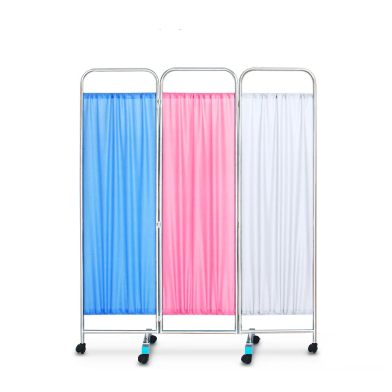 Foldable Screen Privacy Stainless Steel Portable Ward Screen Partition Light Shade