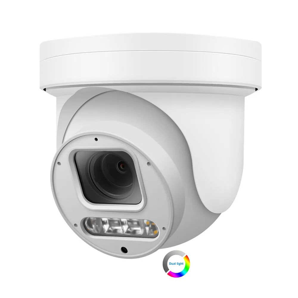 Ultra HD 8MP 4K Outdoor 5X Zoom IP POE Turret PTZ Camera Dual-light IR and Colorvu Night Vision Plug and Play with HIK NVR