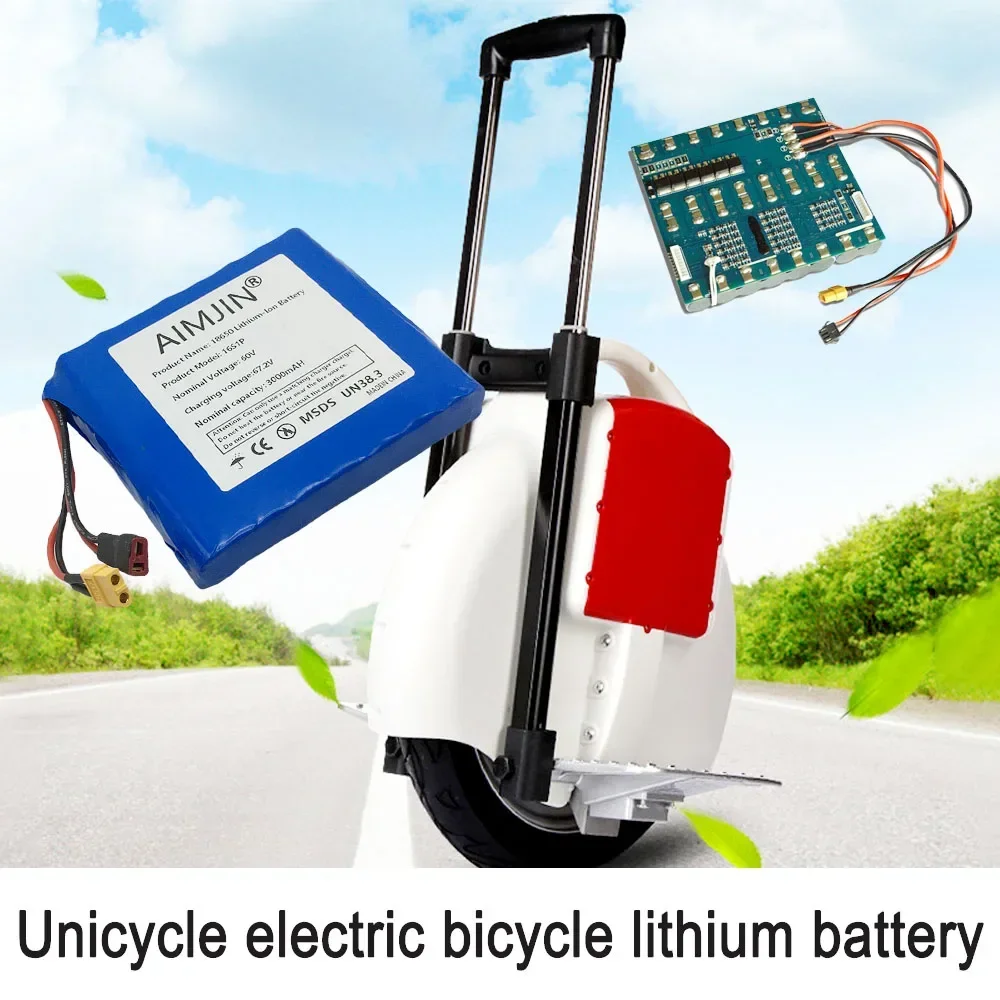 

100% brand new Unicycle accessories electric bicycle lithium battery 60V 3000mAH battery cell power battery pack