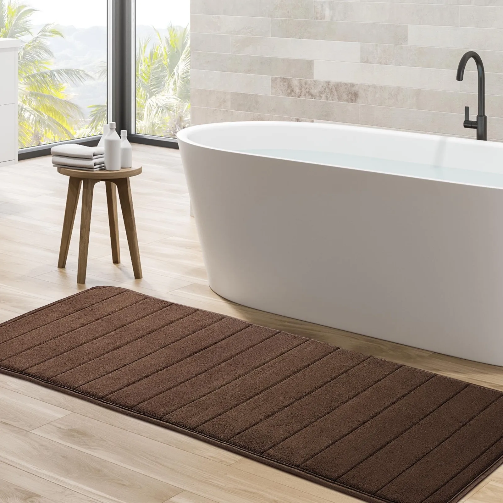 1pc 40*120cm Absorbent Striped Long Memory Foam Bathroom Rug коврик для ванной alfombra baño bathroom mat tapis salle de bain