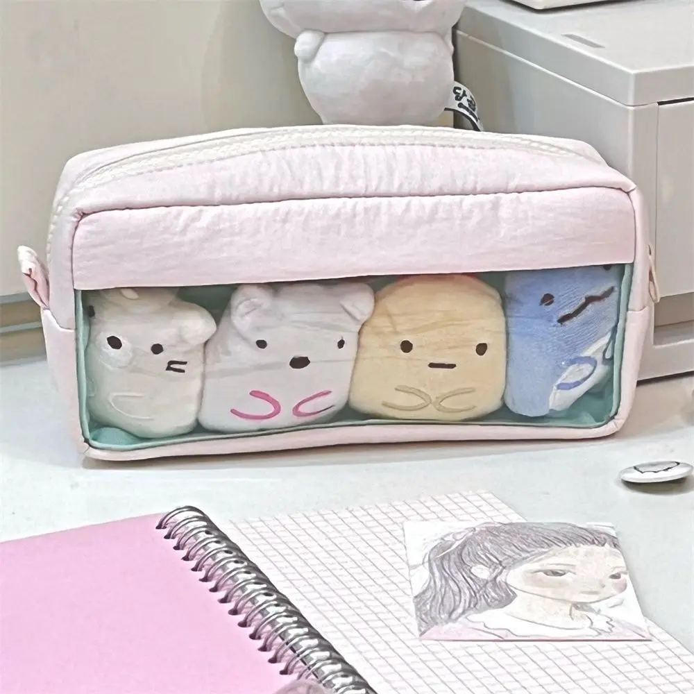 

INS Transparent Pen Bag Zipper Large Capacity Stationery Bag Multifunctional Pen Box Students